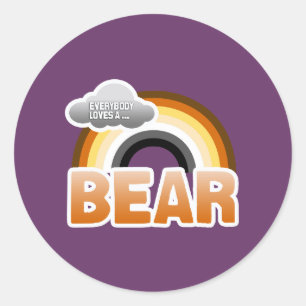 Sticker Rond Tout le monde aime un ours