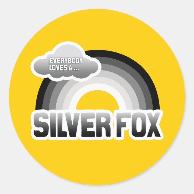 Sticker Rond Tout le monde aime un renard argenté (Devant)