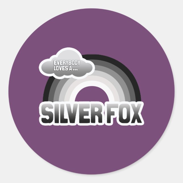 Sticker Rond Tout le monde aime un renard argenté (Devant)