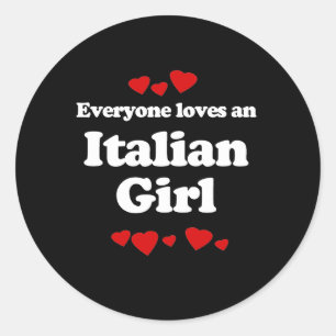 Sticker Rond Tout le monde aime un T-shirt féminin italien