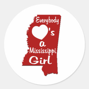 Sticker Rond Tout le monde aime une fille du Mississippi