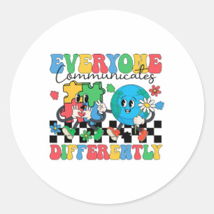 Sticker Rond Tout Le Monde Communique Différemment Une Éducatio