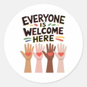 Sticker Rond Tout Le Monde Est Bienvenue Ici Enseignant Idaho 7