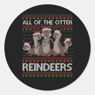 Sticker Rond Tout Le Otter Otter Reindeer Hirt