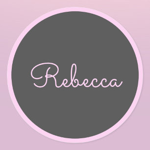 Sticker Rond Tout nom   Cool modifiable en rose Script et bordu