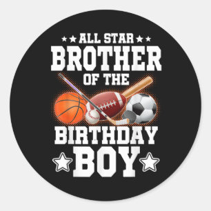 Sticker Rond Tout Star Brother Du Basketball De Garçon Annivers