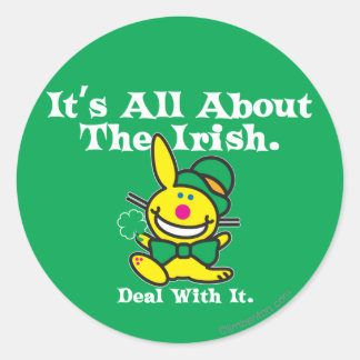Sticker Rond Tout sur l'Irlandais (vert)