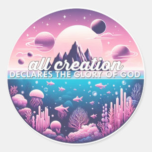 Sticker Rond Toute la création déclare la gloire de Dieu autoco