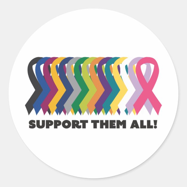 Sticker Rond Toute la sensibilisation au cancer (Devant)