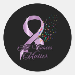 Sticker Rond Toute la sensibilisation au cancer Tous le Ruban W