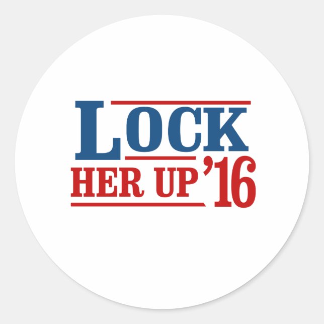 Sticker Rond Toute Personne Sauf Hillary - Verrouillez-La 2016  (Devant)