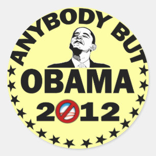 Sticker Rond Toute personne sauf Obama - 2012