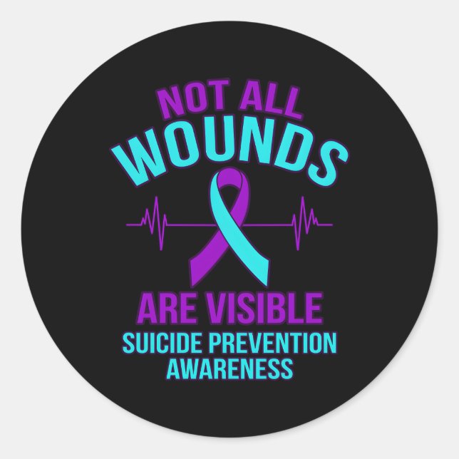 Sticker Rond Toutes Les Blessures Ne Sont Pas Visibles Bonne Se (Devant)