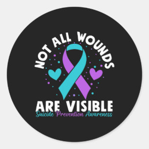 Sticker Rond Toutes les blessures ne sont pas visibles Menta de