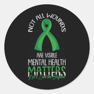 Sticker Rond Toutes les blessures ne sont pas visibles Sensibil