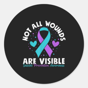 Sticker Rond Toutes les blessures ne sont pas visibles Sensibil