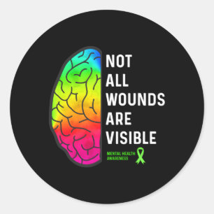 Sticker Rond Toutes Les Blessures Ne Sont Pas Visibles Tal Heal