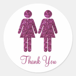 Sticker Rond Toutes les filles Parties scintillant