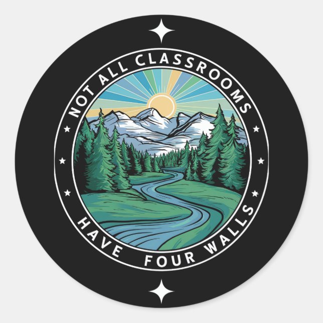 Sticker Rond Toutes les salles de classe n'ont pas quatre murs  (Devant)