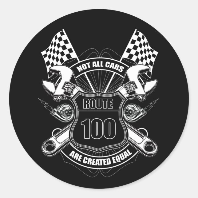 Sticker Rond Toutes les voitures ne sont pas créées égales (Devant)