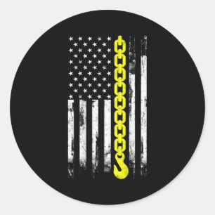 Sticker Rond Tow Truck Driver fine ligne jaune États-Unis drape