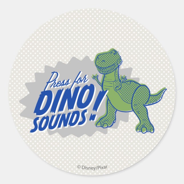 Sticker Rond Toy Story 4 | Rex "Press For Dino Sounds" (Devant)