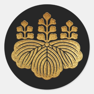 Sticker Rond Toyotomi Kamon Goshichi Kiri en or