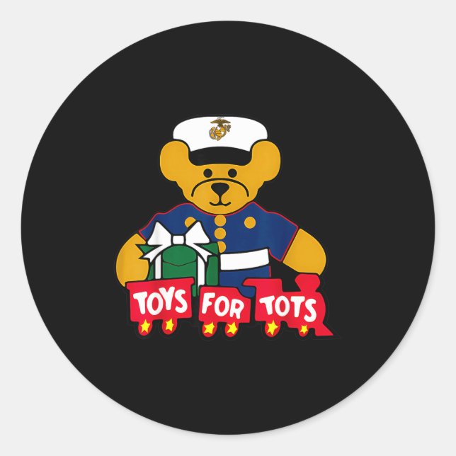 Sticker Rond Toys For Tots Logo Christmas  (Devant)