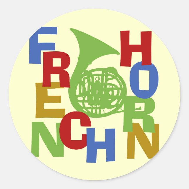 Sticker Rond Tracée de la Corne française (Devant)