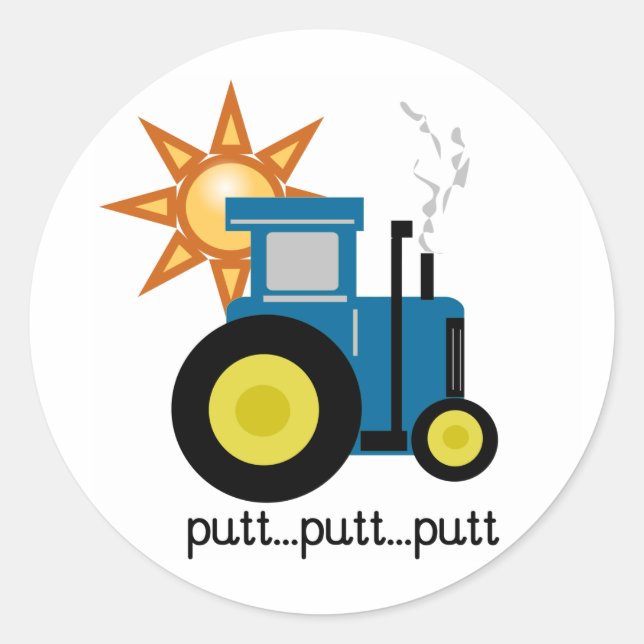 Sticker Rond Tracteur à mât bleu (Devant)