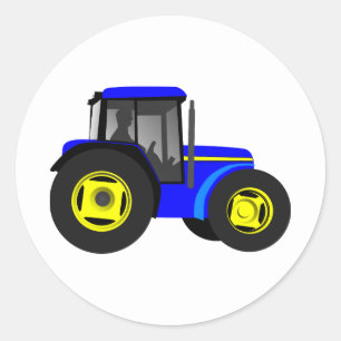 Sticker Rond Tracteur Animé