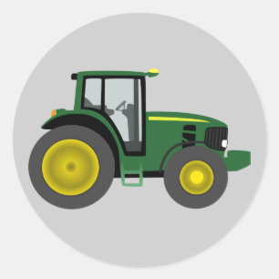 Sticker Rond Tracteur Animé