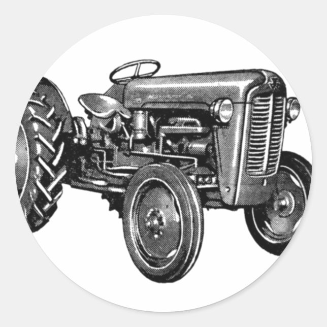 Sticker Rond Tracteur vintage (Devant)