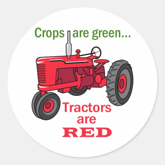 Sticker Rond Tracteurs Rouges (Devant)
