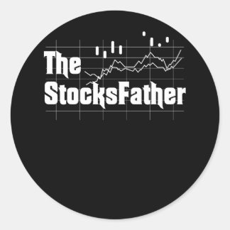 Sticker Rond Trader Papa Le Père Stock Stock Broker Trading