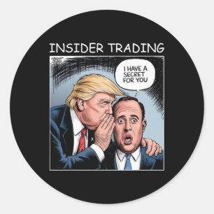 Sticker Rond Trading Trump - Drôle