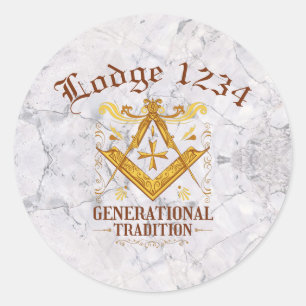 Sticker Rond Tradition Masonic Lodge