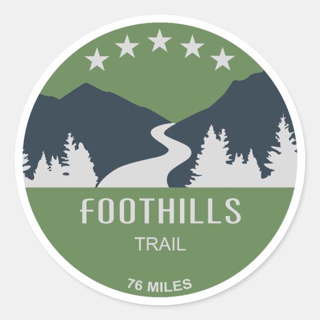 Sticker Rond Trail Foothills Caroline du Nord Caroline du Sud (Devant)