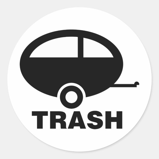 Sticker Rond Trailer Trash ~ RV Travel Camping (Devant)