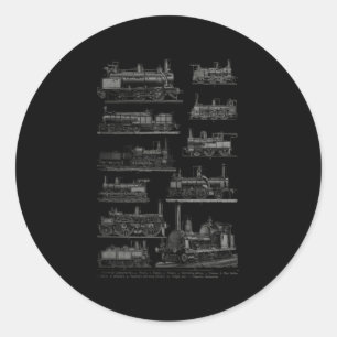 Sticker Rond Train à vapeur Locomotiv