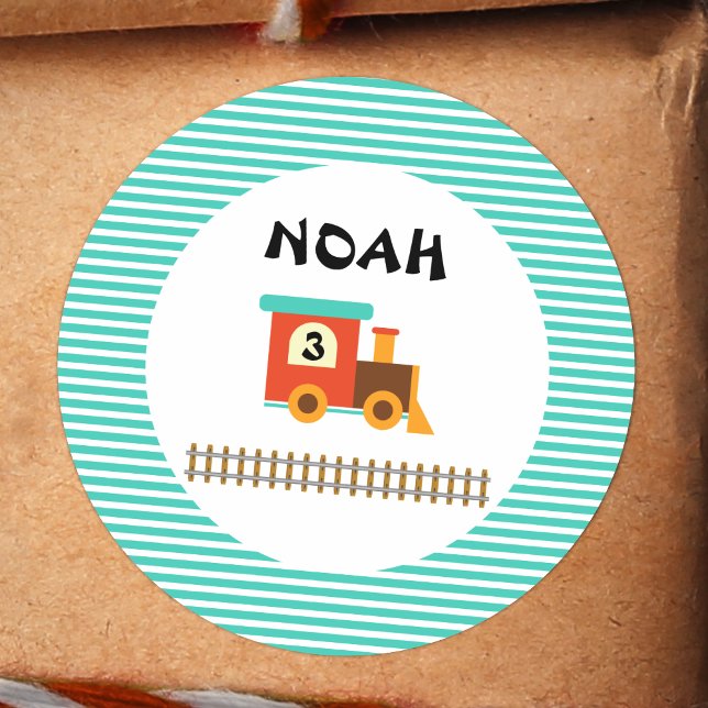 Sticker Rond Train Anniversaire Pour Petits Enfants (Créateur téléchargé)