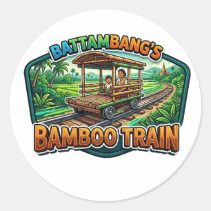 STICKER ROND TRAIN DE BAMBOU DE BATAMBANG