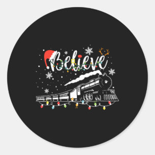 Sticker Rond Train de Noël Croire Express polaire Xm