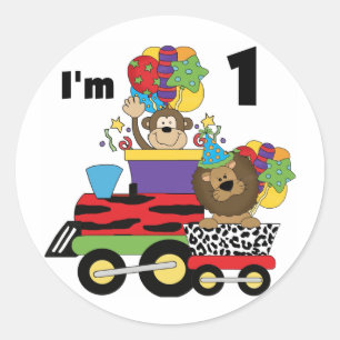Sticker Rond Train Jungle 1er Anniversaire T-shirts et cadeaux