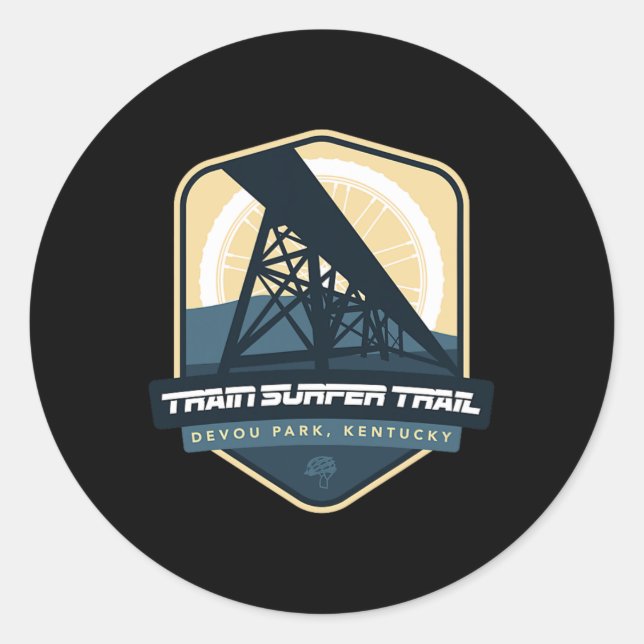 Sticker Rond Train Surfer Trail - Devou Park, Kentucky  (Devant)