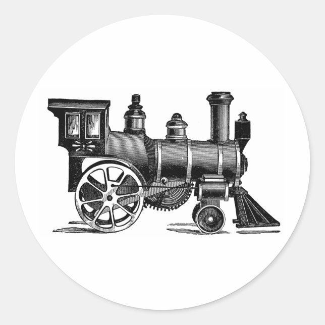 Sticker Rond Train vintage (Devant)