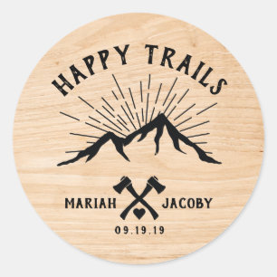 Sticker Rond Traînées heureuses épousant le mélange de traînée