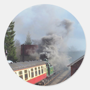 STICKER ROND TRAINS À VAPEUR