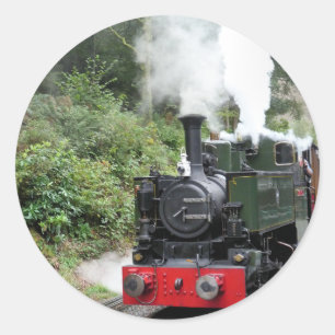 STICKER ROND TRAINS À VAPEUR