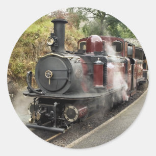 STICKER ROND TRAINS À VAPEUR